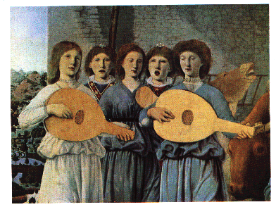 The angels Concert (1470) by Piero della Francesca, National Gallery, London