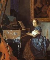 A Lady Seated at the Virginal (1675) by vermeer, National Gallery, London