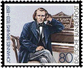 A German stamp dedicated to Brahms