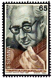 Great 20th century classical guitar guitarist - Andrיs Segovia / stamp of Spain