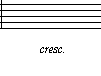 crescendo - play gradually louder